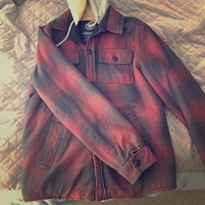 American eagle sherpa lined flannel coat